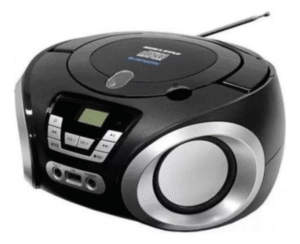 Mini Radio Microsystem Portatil Mega Star Toca Cd Bluetooth Cor Preto 110v/220v