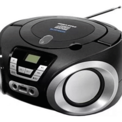 Mini Radio Microsystem Portatil Mega Star Toca Cd Bluetooth Cor Preto 110v/220v