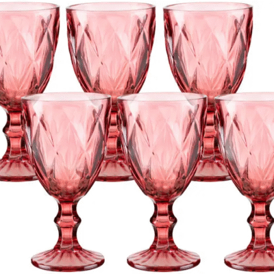 Jogo de Taças para Bebidas de Vidro 330ml - 6 Peças Haus Diamond Empire