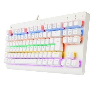 Teclado Mecânico Gamer Redragon Dark Avanger, K568W-R, Rainbow, Switch Blue, ABNT2, Branco Lunar White (PT-BLUE) - Imagem 4