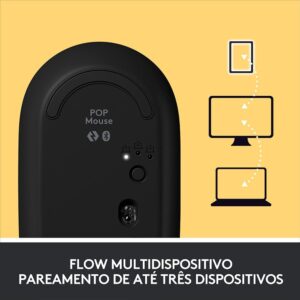 Mouse Sem Fio Logitech POP, 4000 DPI, Botão Emoji Customizável, SilentTouch, Compacto, USB, Bluetooth, Daydream - Imagem 6