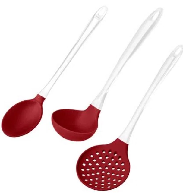 0c63dfd2890de9d7177c5aaec0c1e75a.jpg Kit Para Servir De Silicone Cabo Acrílico Vermelho Up Home - UD037 - Imagem 1
