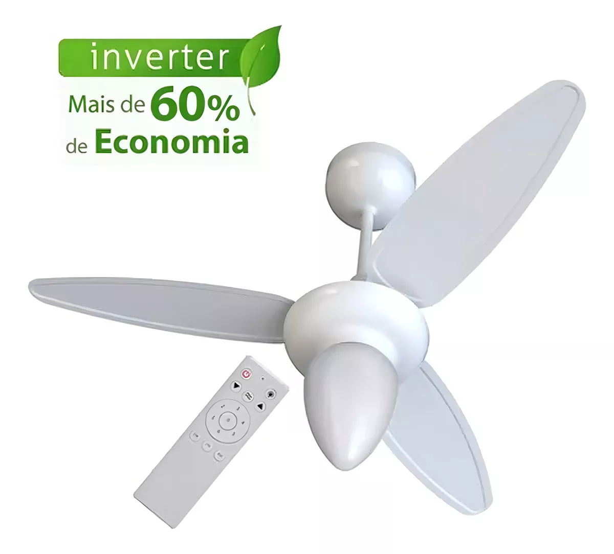 0fef9d728ff0860558c139ad89147df8.png Ventilador De Teto Wind C/ Controle Bivolt Ventisol 3 pás Branco Bivolt - Imagem 1
