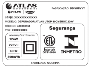 Depurador de Ar 80 cm Inox Atlas U Top - Imagem 5