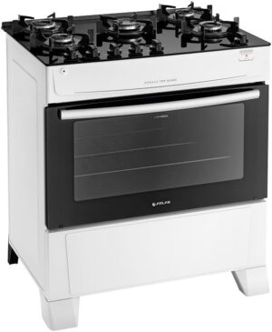 Fogão Atlas 5 Bocas Mônaco Top Glass Branco Com Acendimento Automático - Imagem 2