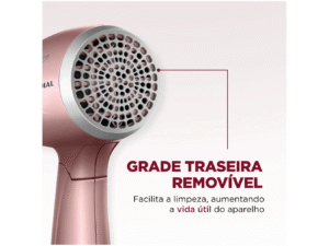 Secador de Cabelo Mondial Tourmaline Ion Golden - Rose 1200W 2 Velocidades Travel SC-47-GR - Imagem 6