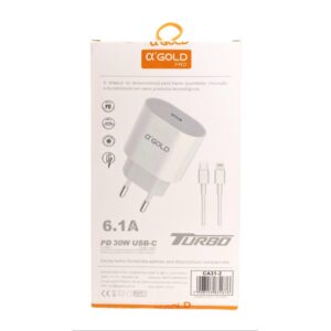 Fonte Carregador Completo Tipo C Para Lightning Turbo 30W A'Gold CA31-2 (iphone) - Imagem 2