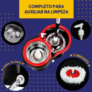 Mop Giratorio Com Cesto Em Inox C/2 Refil E Para Sabao -nybc - Imagem 6
