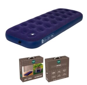 Colchão de Solteiro Inflável Mor,PVC Vinil,Capacidade 100Kg,com Fole,Azul - 9071 - Imagem 3