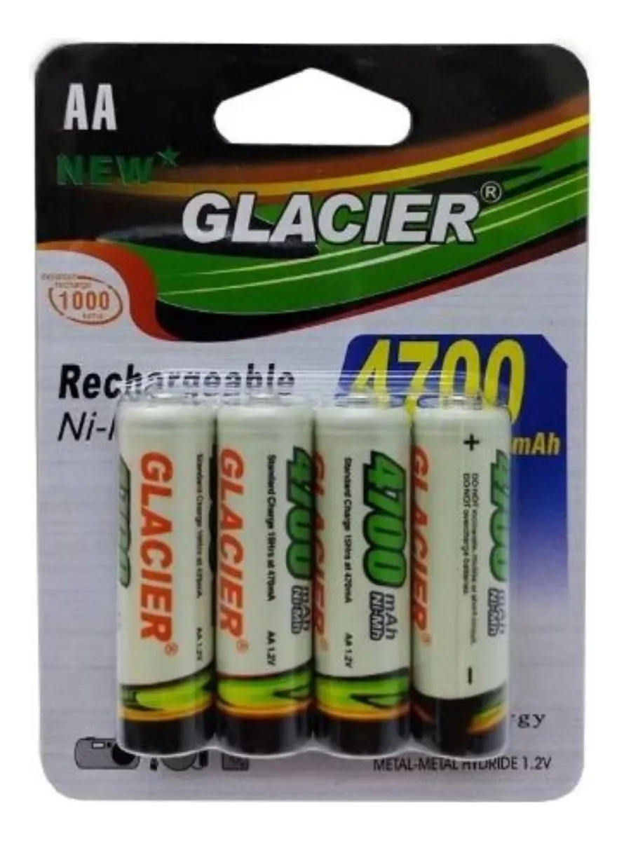 173979d5433e40db5eced741069cd77c.png Pilha Recarregável Cartela com 4 Pilhas AA Glacier - Imagem 1