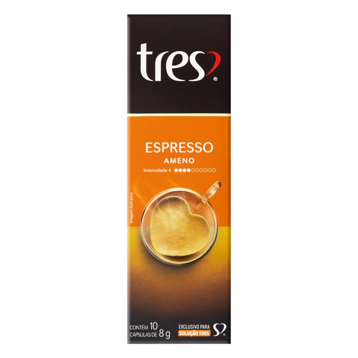 17d21ecc3b15cd29deec7ebe81dd9ddb.png Cápsula café espresso ameno 10 unidades 8g cada Três Corações - Imagem 1