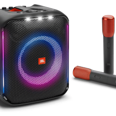 Caixa de Som JBL Party Box Encore Bluetooth com 2 Microfones Amplificada Portátil com Microfone IPX4 100W
