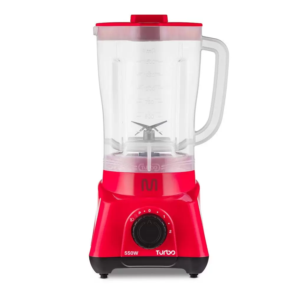 1a6263b9d019f2d8ff59d566c54f9230.png Liquidificador Turbo 2,1L 2 Velocidades 550W 220V Vermelho Multi Home - LQ554 - Imagem 1