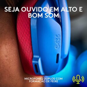 Headset Gamer Sem Fio Logitech G435 LIGHTSPEED - Azul - Imagem 5