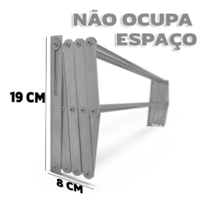 Varal De Parede Sanfonado 90cm Alumínio - Imagem 2