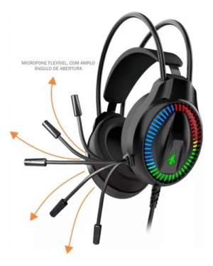 Headset Gamer K-mex Ar89 Rgb Surround 7.1 Usb Com Microfone - Imagem 3