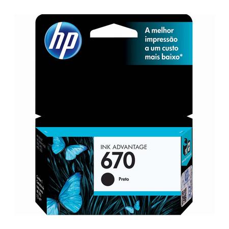 1f1d4ccb58cc5f73ba7b5d8f8cc54b0e.jpg Cartucho de Tinta HP 670 Preto - CZ113AB - Imagem 1