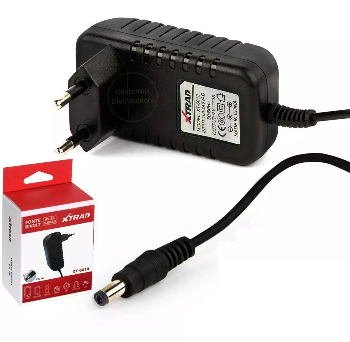 1fbdba1c395fdce3daee76f6ade08ba9.png Fonte 9v 3a Plug 5.5mm X 2.5m - Imagem 1