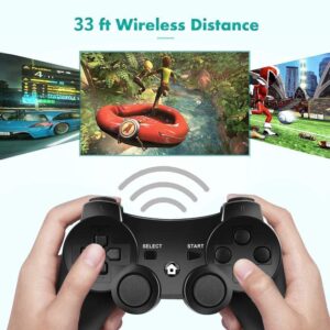 Controle sem fio PS3 compatível com Playstation 3, joystick Bluetooth sem fio com cabo carregador - Imagem 3