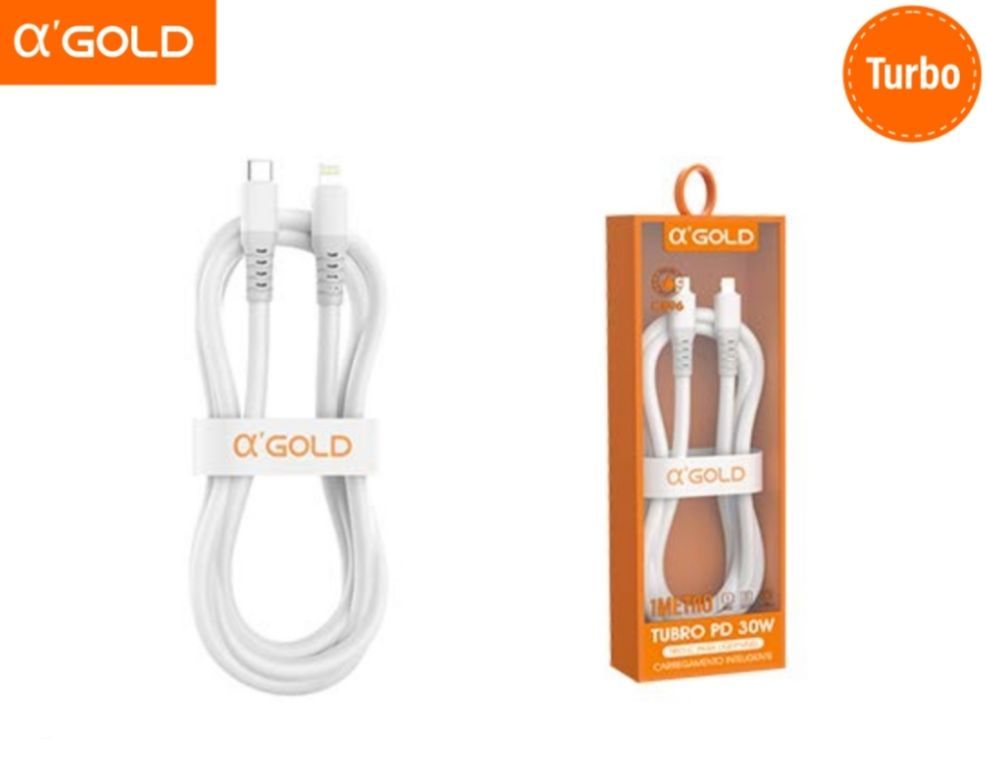 269661191dac7b65fb3e25e54f021f32.jpg cabo de celular 30w tipo-c para iphone ios lightning 5.a reforçado premium- a’gold cb96 - Imagem 1