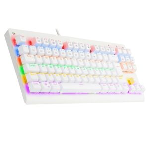 Teclado Mecânico Gamer Redragon Dark Avanger, K568W-R, Rainbow, Switch Blue, ABNT2, Branco Lunar White (PT-BLUE) - Imagem 3