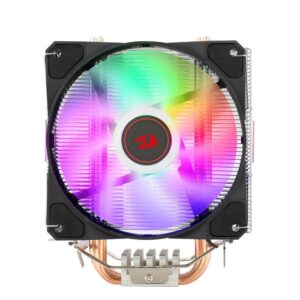 Cooler Para Processador Redragon TYR CC-9104, LED Rainbown, Intel e AMD, 120mm, PWM, FAN, 4 Heat Pipes, TDP 130W