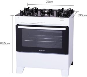 Fogão Atlas 5 Bocas Mônaco Top Glass Branco Com Acendimento Automático - Imagem 4