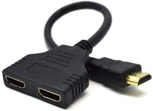 2f413a1b27daddc2be1d104c2bc37733.jpg Cabo Divisor Hdmi Splitter 1080p Duplicador de Imagem 1x2 - Imagem 1