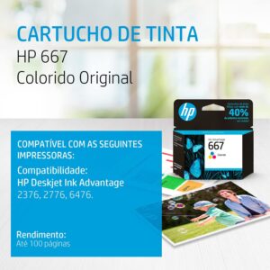 HP Cartucho 667 Colorido Original - Imagem 2