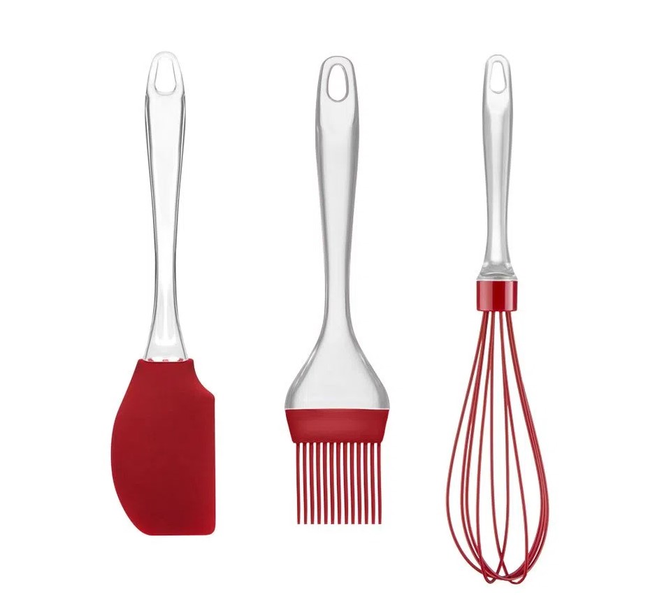 345a660ca43f06056b3fc8636eb785cd.jpg Kit Confeiteiro De Silicone Cabo Acrílico Vermelho Up Home - UD055 - Imagem 1