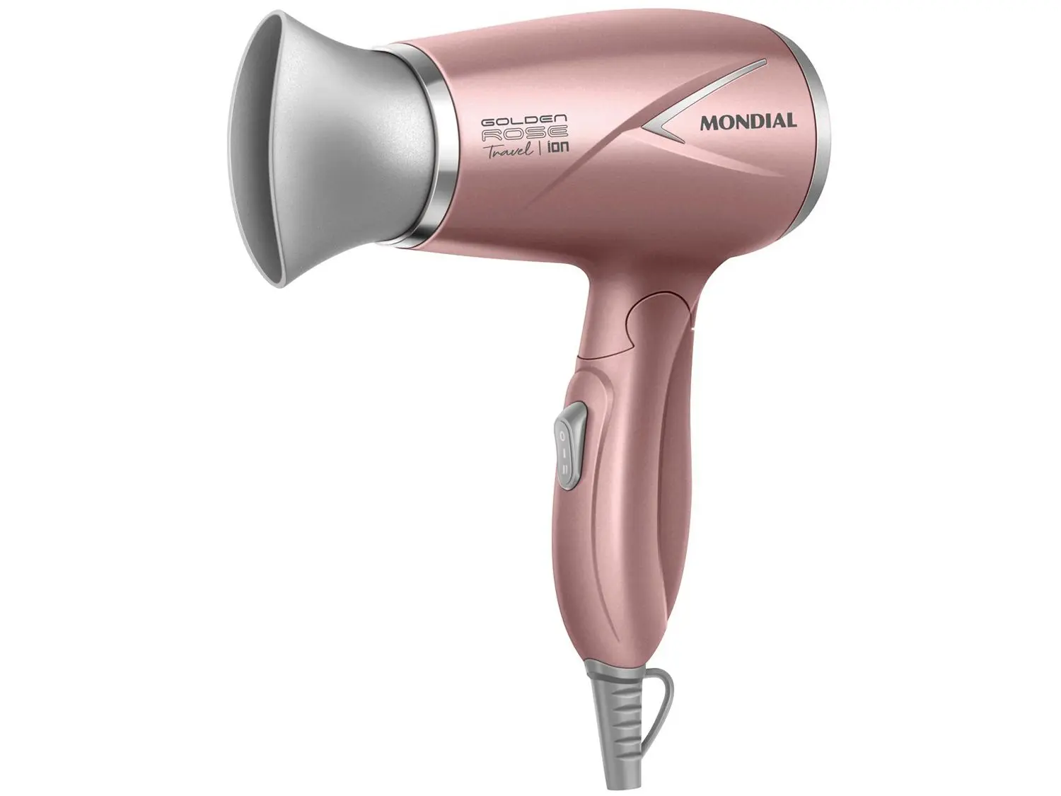 34a5b0dc4fa36155cf8b1e68daa5f841.png Secador de Cabelo Mondial Tourmaline Ion Golden - Rose 1200W 2 Velocidades Travel SC-47-GR - Imagem 1
