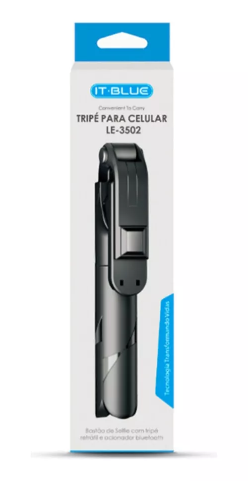 34f17a2204fe34cc9fd1f9d1a2655e00.png Tripé Bastão De Self Bluetooth Para Celular LE-3502 IT-Blue - Imagem 1