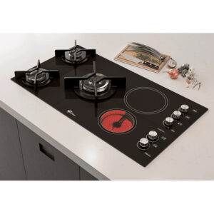 Cooktop Gás/Elétrico Fischer 5 Bocas Tripla Chama TOP com Trempe de ferro fundido Vitrocerâmica 220V - Imagem 4