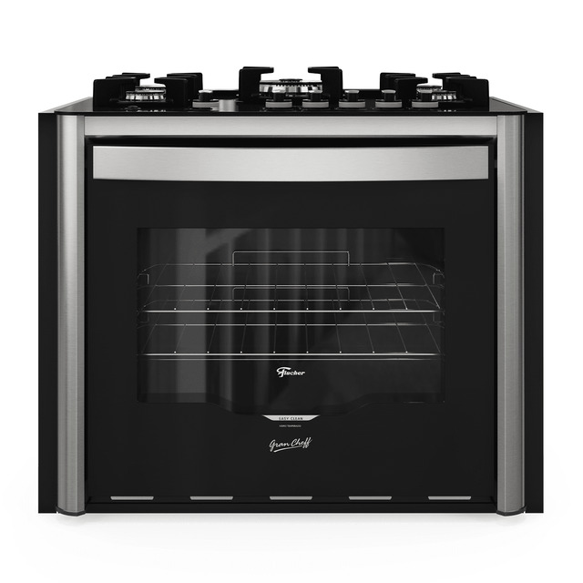 39358bd4e5529bd65b69c7776900b1ee.jpg Fogão de Embutir Fischer 5 bocas Tripla Chama Gran Cheff com Grill Mesa Vidro - Imagem 1