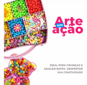 Kit Miçangas Infantil 3300 Peças para Montar Pulseiras Bolinhas + Relógio - Imagem 2