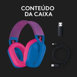 Headset Gamer Sem Fio Logitech G435 LIGHTSPEED - Azul - Imagem 2