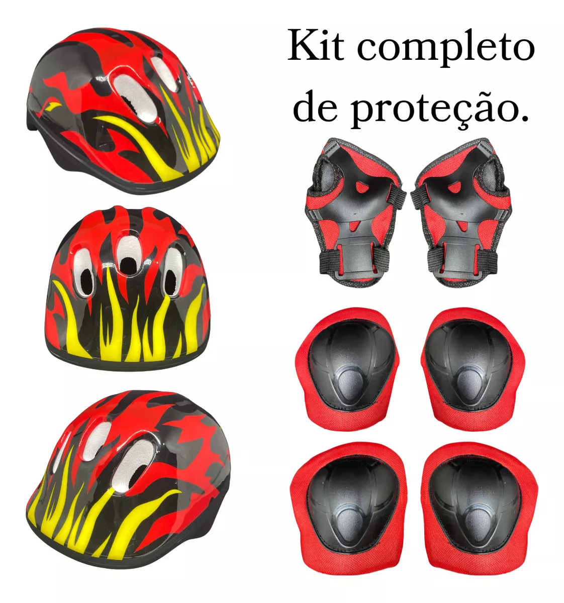 3f2e748ff91292293f09b5557e89e28a.png Kit Protecao Capacete Luva Joelheira Cotoveleira - Imagem 1