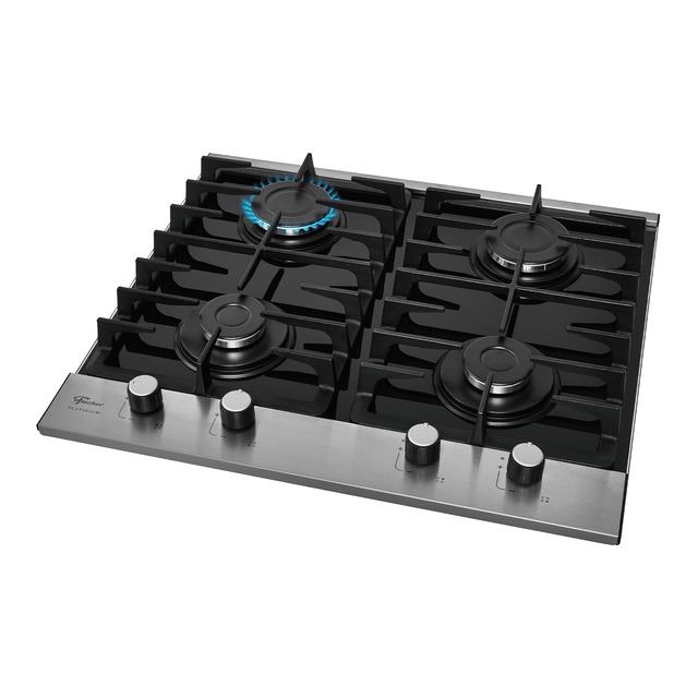 4187e60930308a3cd1e959b3bf7a266f.jpg Cooktop a Gás Fischer 4 Bocas Platinium com Trempe de ferro fundido Mesa Vidro Bivolt - Imagem 1