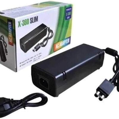 Fonte + Cabo Bivolt Vídeo Game Xbox 360 Slim 2 Pinos X Box