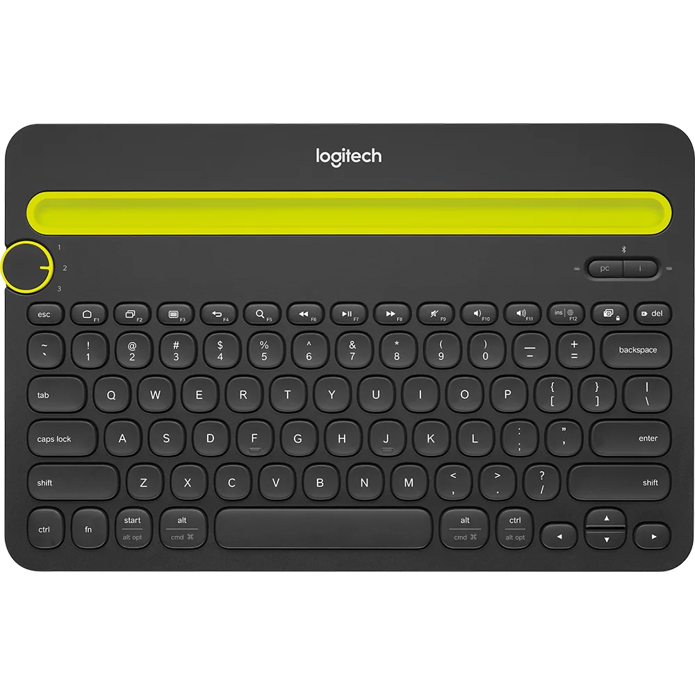4a3e3a27ec897e5a4981731976982780.png Teclado sem fio Logitech K480 com Suporte Integrado para Smartphone e Tablet, Conexão Bluetooth para até 3 dispositivos - Imagem 1