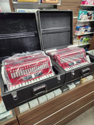 Acordeon/gaita/sanfona 80 Baixos Vermelha - Imagem 3