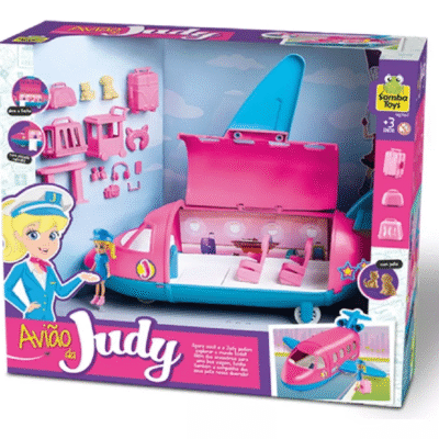 Aviao Da Judy Aeromoca Acessorios C/ Mini Boneca - Sambatoys