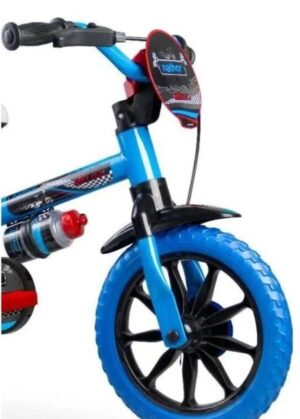 Bicicleta Infantil Aro 12 Nathor Azul com Rodinhas Laterais - Imagem 2