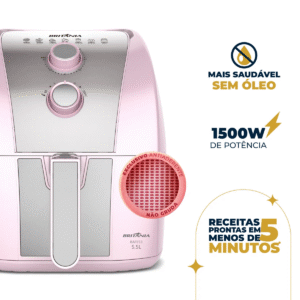 Air Fryer Rosa Britânia 5,5L Sem Óleo 1500W BAFE53 - Imagem 4