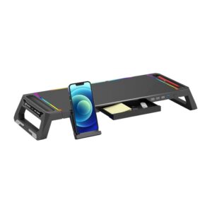 Base para Monitor C3Tech, BM-L100BK, RGB, 1 Saída USB 3.0 e 3 Saídas USB 2.0, Preto - Imagem 2