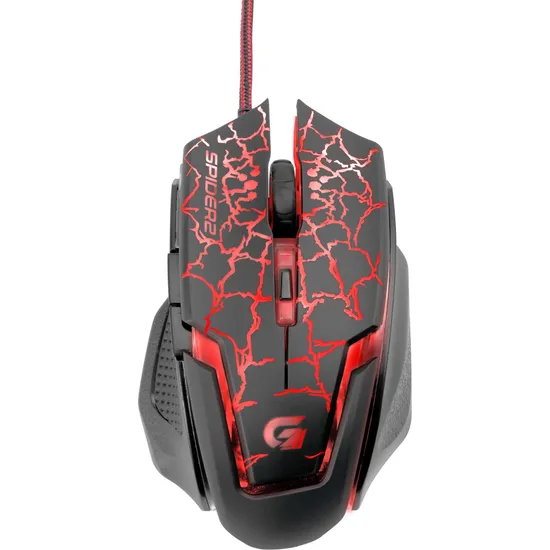 5622d60c834dbb052da357c39552ea44.webp Mouse Gamer USB 3200DPI Spider 2 OM-705 Preto/Vermelho Fortrek - Imagem 1