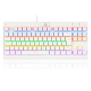 Teclado Mecânico Gamer Redragon Dark Avanger, K568W-R, Rainbow, Switch Blue, ABNT2, Branco Lunar White (PT-BLUE) - Imagem 7