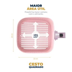 Air Fryer Rosa Britânia 5,5L Sem Óleo 1500W BAFE53 - Imagem 6