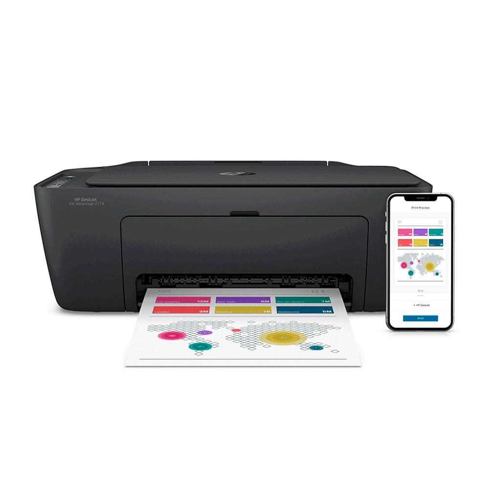59183d1e64ea11f0d184a34f0fad66a8.jpg Impressora Multifuncional HP DeskJet Ink 2874 Wi-Fi Jato de Tinta Térmico Colorida USB - Imagem 1