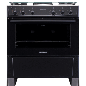 Fogão 5 Bocas Preto com Mesa Inox Atlas Mônaco Plus Bivolt